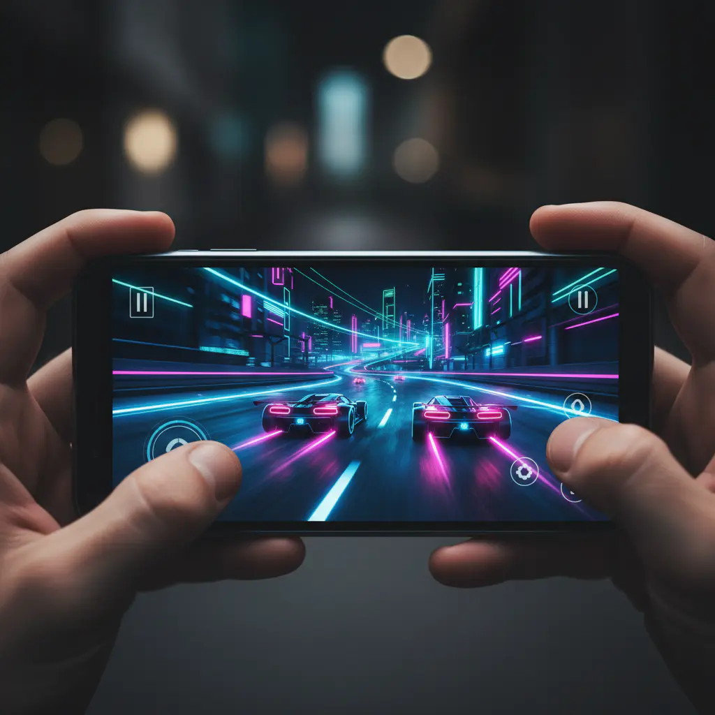 Mobiles Rennspiel auf Smartphone